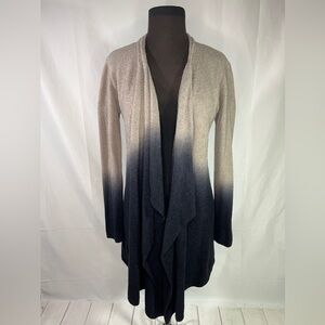 Barefoot Dreams CozyChic Lite Cardigan - S/M - Navy Blue Tan Ombre flowy